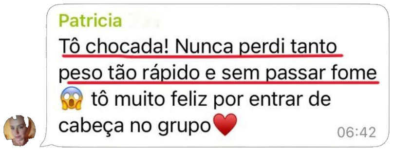 Depoimento de aluna no WhatsApp