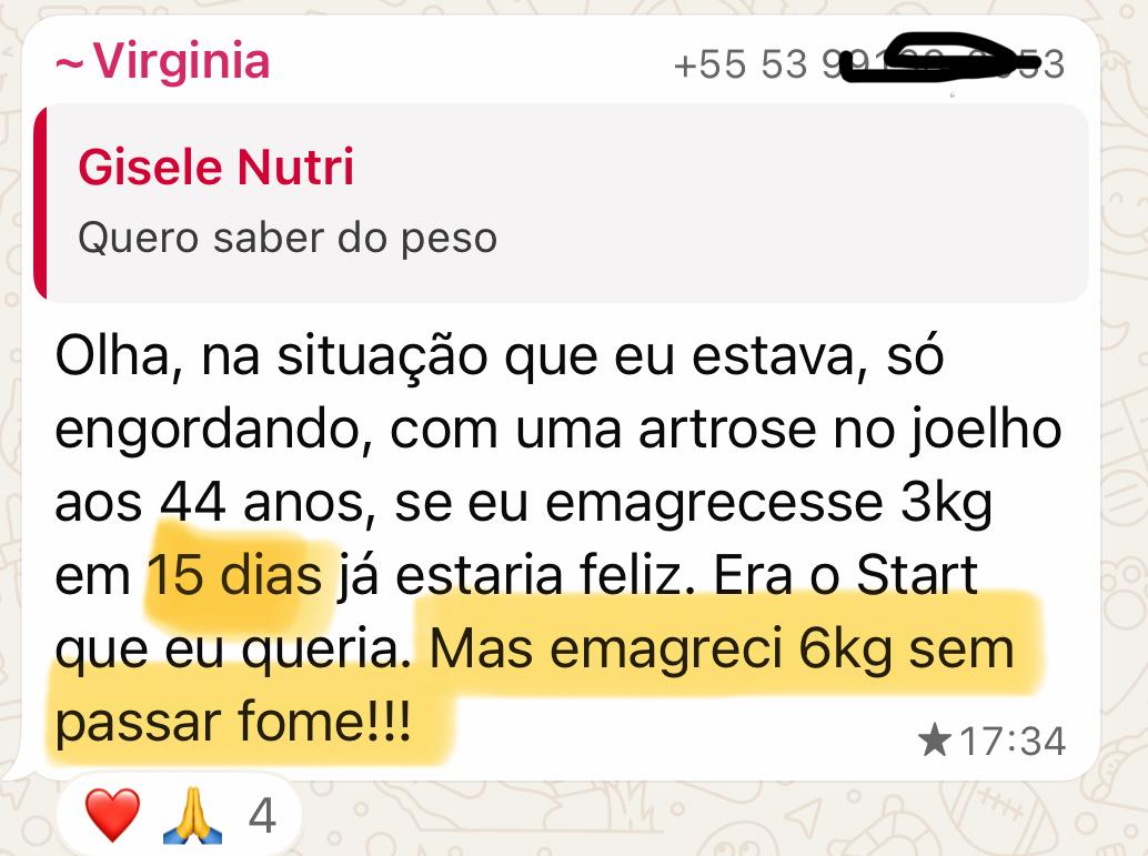 Depoimento de aluna no WhatsApp