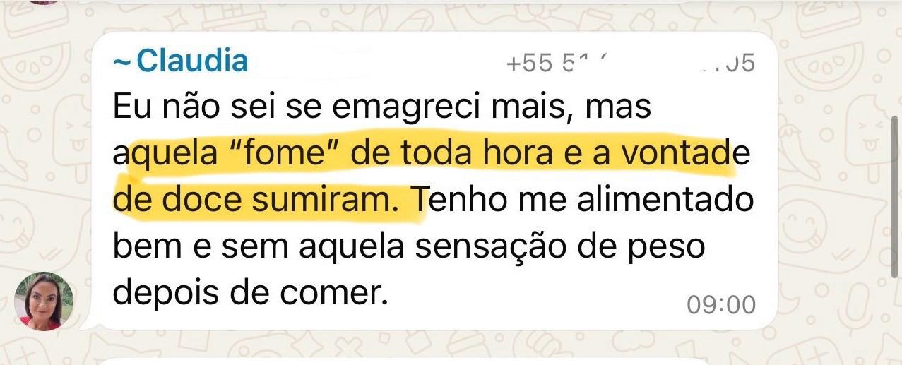 Depoimento de aluna no WhatsApp